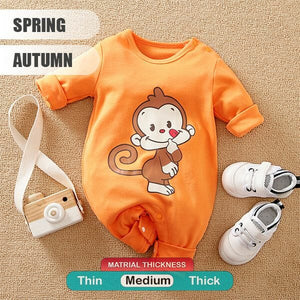 Naughty Monkey Orange Baby Romper 2 - Minitaq baby kids clothes dress
