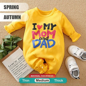 Love Mom And Dad Yellow Baby Romper 2 - Minitaq baby kids clothes dress