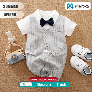 Gray Stylish Baby Romper With Bow Tie 2 - Minitaq baby kids clothes dress