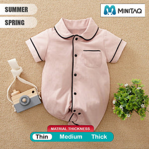 Pink Comfy Cotton Baby Sleeping Romper 2 - Minitaq baby kids clothes dress