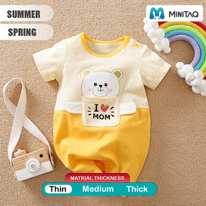 Love Mom Cute Bear Yellow Romper 2 - Minitaq baby kids clothes dress