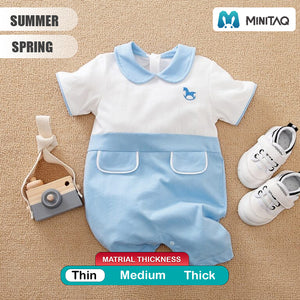 Sweet White N Blue Baby Romper 2 - Minitaq baby kids clothes dress