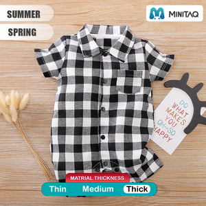 Black And White Check Casual Romper 2 - Minitaq baby kids clothes dress