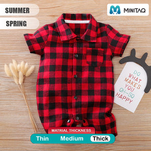 Red And Black Check Casual Romper 2 - Minitaq baby kids clothes dress