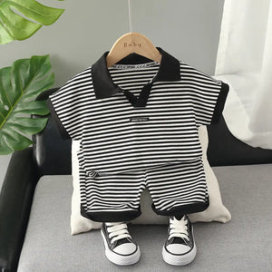 Little Gentleman Striped 2pc Set for Summers 1 - Minitaq baby kids clothes dress