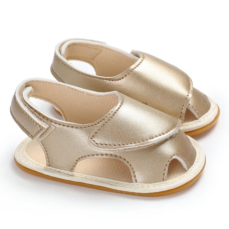 Golden Minimal Style PU Baby Shoes With Easy Strap 1 - Minitaq baby kids clothes dress