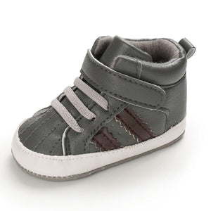 Gray Hook N Loop High Top Baby Shoes 2 - Minitaq baby kids clothes dress