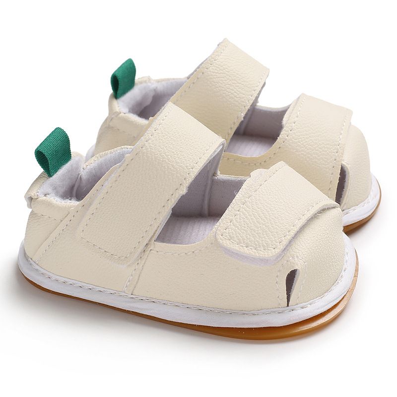 Off White Leather Strap Style Baby Shoes 1 - Minitaq baby kids clothes dress