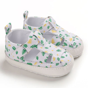 Summer Leaves White Baby Casual Shoes 1 - Minitaq baby kids clothes dress