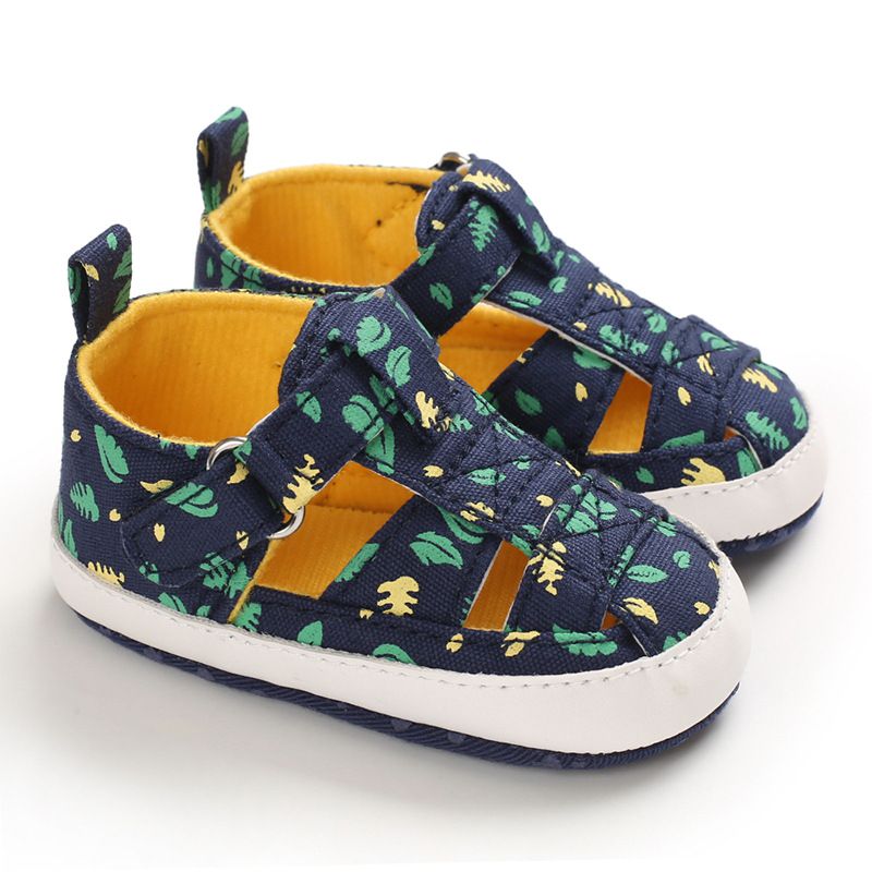 Summer Leaves Dark Blue Casual Baby Shoes 1 - Minitaq baby kids clothes dress