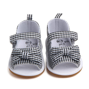 Check Style Sandal Black N White Baby Shoes 1 - Minitaq baby kids clothes dress