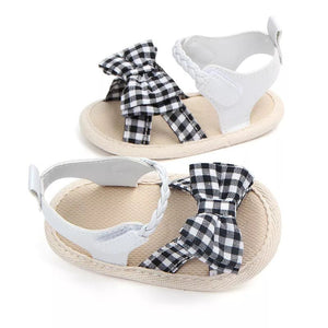 Checkered Style Bow Tie Braided Strap Shoes 1 - Minitaq baby kids clothes dress