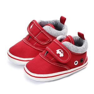 Red Cotton Hook N Loop Baby Shoes 1 - Minitaq baby kids clothes dress