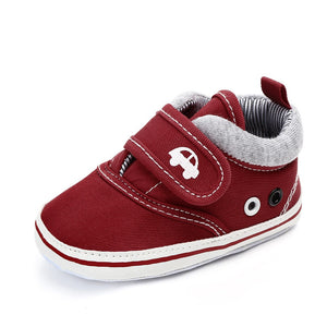 Maroon Cotton Hook N Loop Baby Shoes 2 - Minitaq baby kids clothes dress