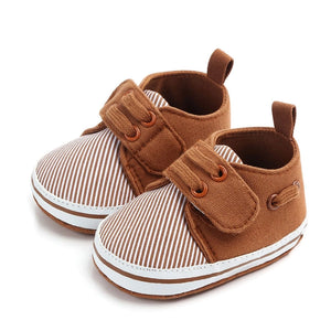 Brown Diagonal Lines Baby Sneakers Shoes 1 - Minitaq baby kids clothes dress