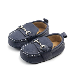 Soft PU Leather Dark Blue Baby Shoes 1 - Minitaq baby kids clothes dress