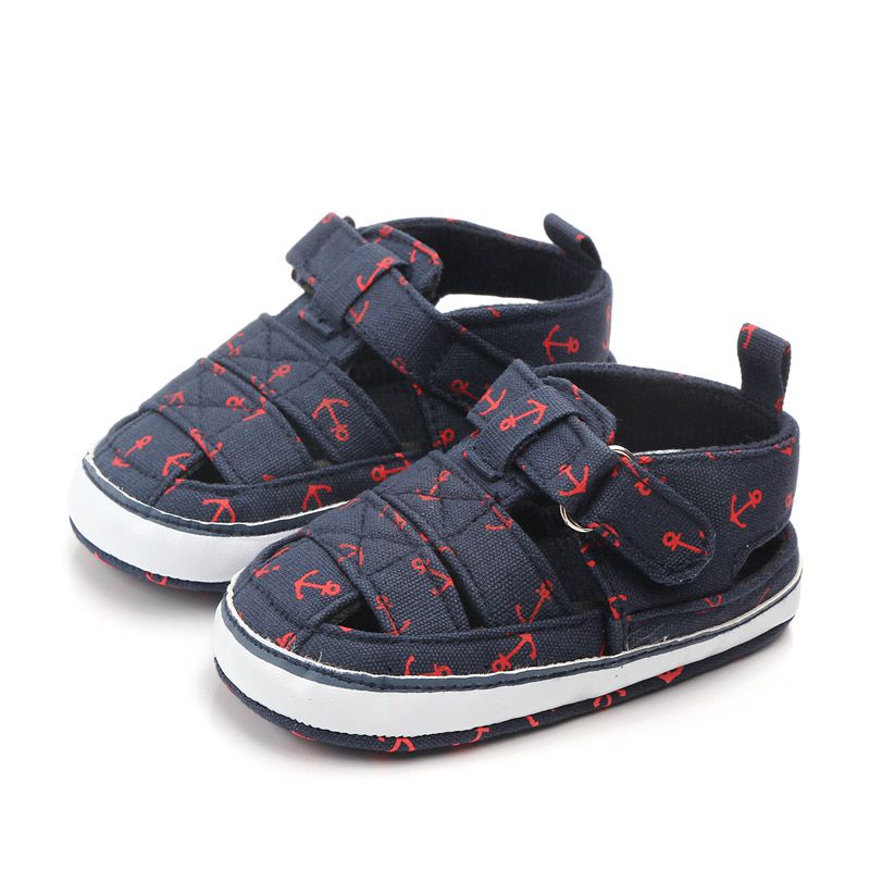 Sailor Anchor Dark Blue Jeans Baby Shoes 1 - Minitaq baby kids clothes dress