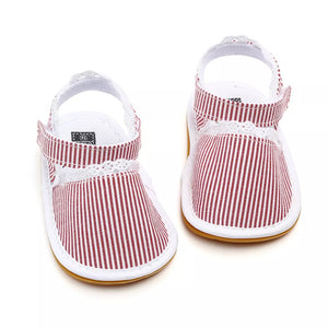 Red Lines Cotton Baby Sandal Shoes 1 - Minitaq baby kids clothes dress