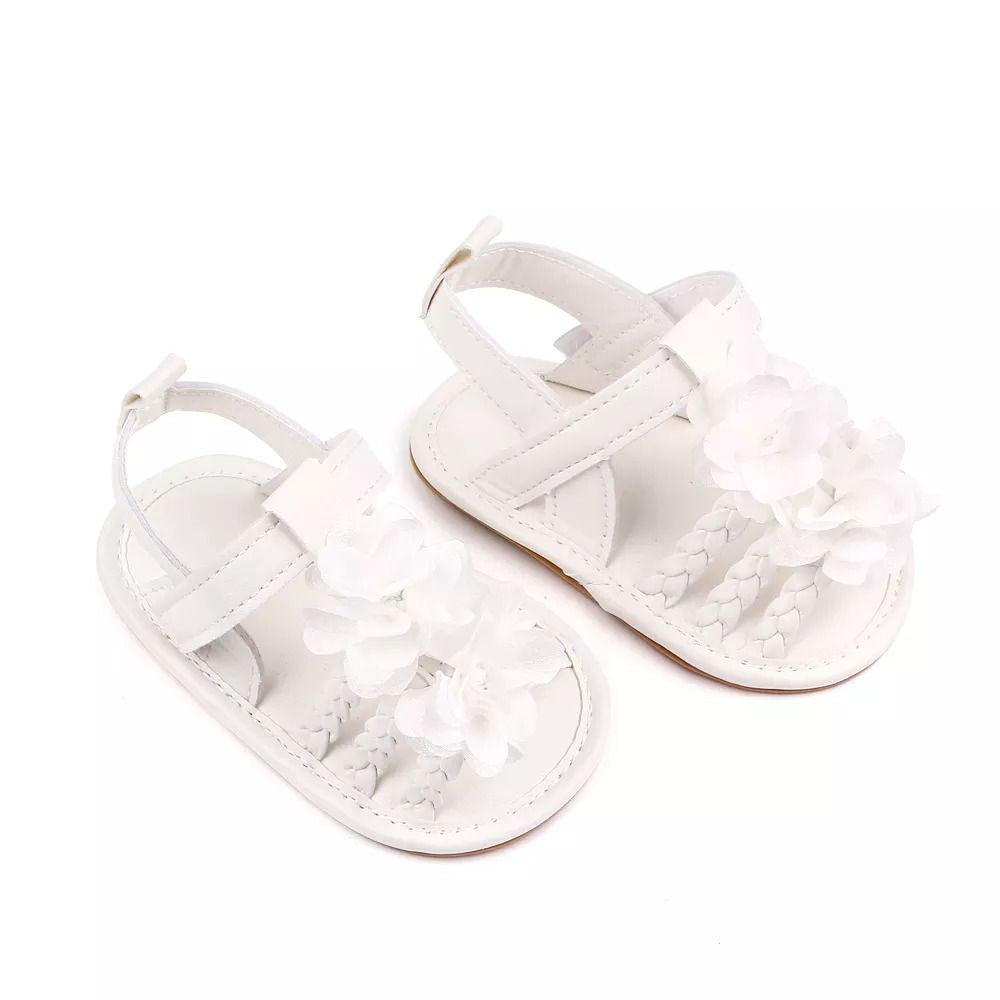 White Flower Baby Shoes Summer Sandals 1 - Minitaq baby kids clothes dress