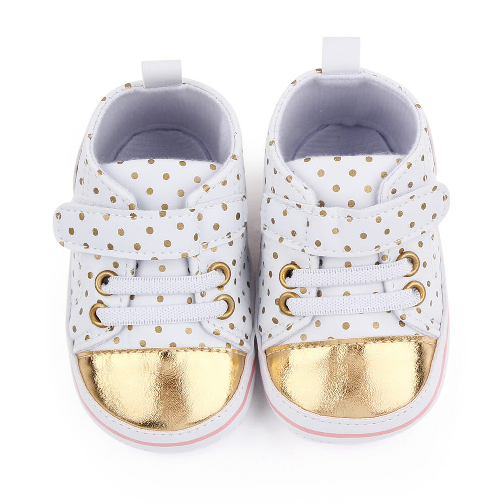 Golden Polka Dots Casual Baby Girl Shoes 3 - Minitaq baby kids clothes dress