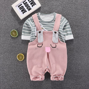 Pink Dungaree Style Baby Romper 1 - Minitaq baby kids clothes dress