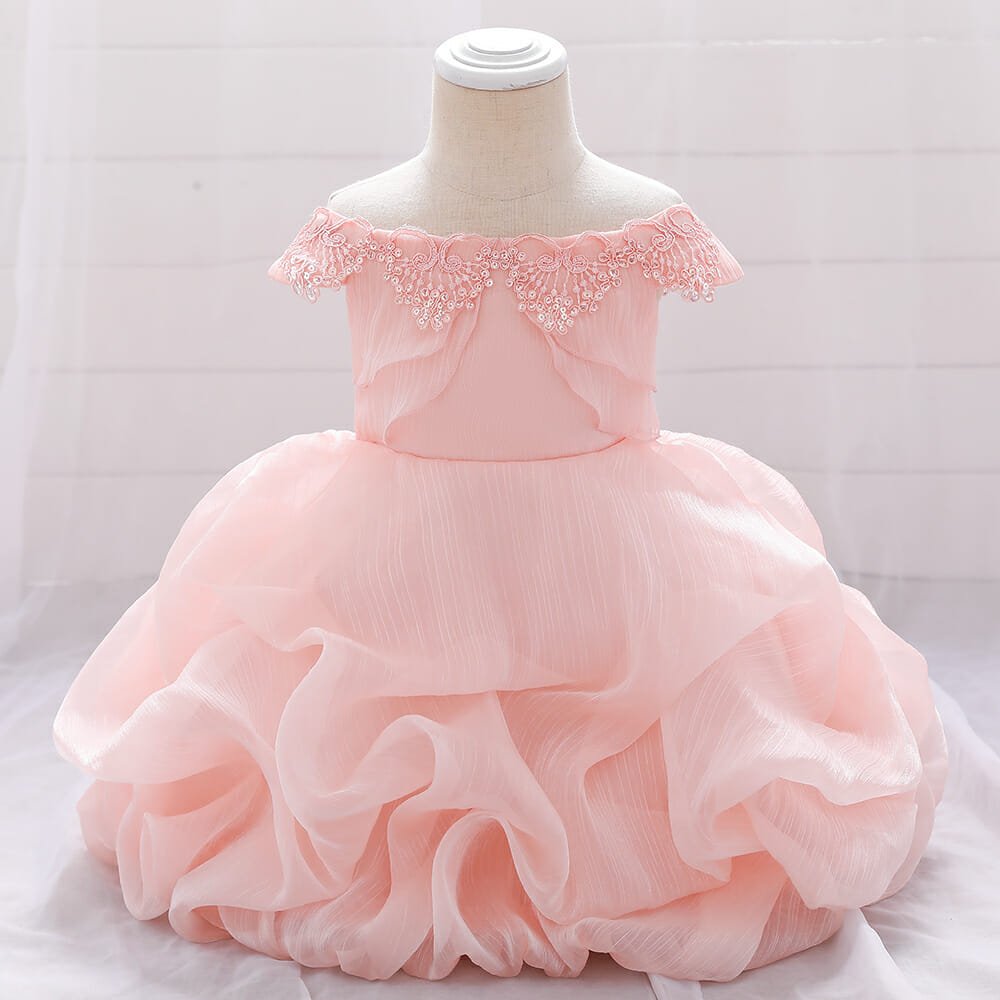 Pink Color Ruffles Baby Dress Frock 1 - Minitaq baby kids clothes dress