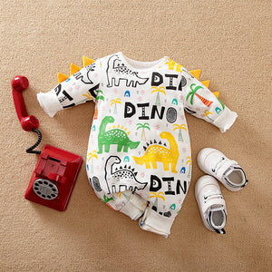 Dino Pattern Colorful Baby Romper 1 - Minitaq baby kids clothes dress