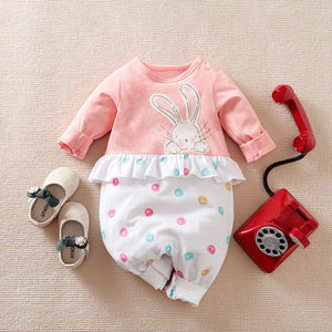 Pink White Rabbit Baby Girl Romper 1 - Minitaq baby kids clothes dress