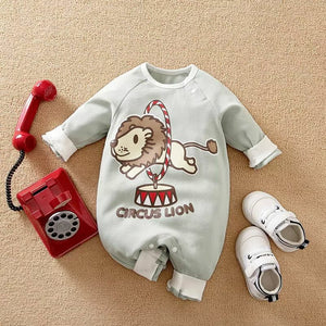 Circus Lion Full Sleeve Baby Romper 1 - Minitaq baby kids clothes dress