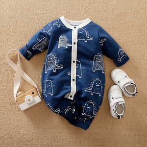 Dino Doodle Blue Baby Romper 1 - Minitaq baby kids clothes dress