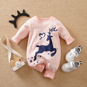 Light Pink Deer Baby Girl Romper 1 - Minitaq baby kids clothes dress