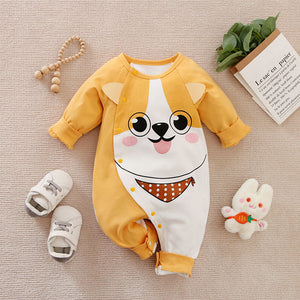 Cute Little Puppy Yellow Baby Romper 1 - Minitaq baby kids clothes dress