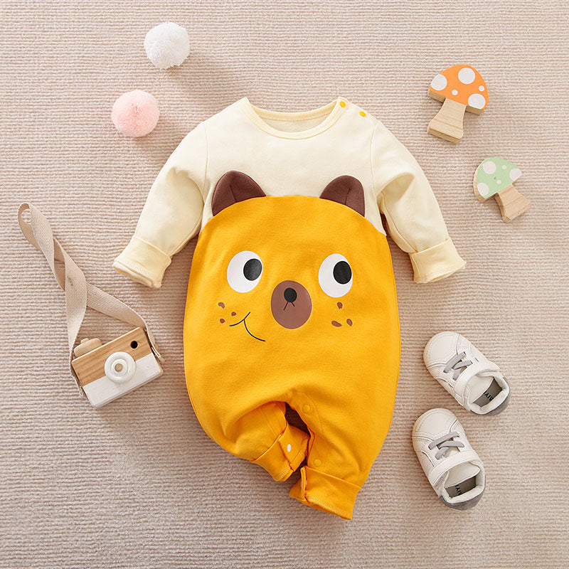 Modern Style Cartoon Yellow Romper 1 - Minitaq baby kids clothes dress