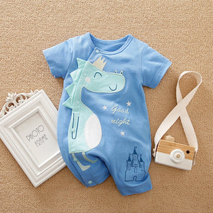 Good Night Dino Cotton Baby Romper 1 - Minitaq baby kids clothes dress