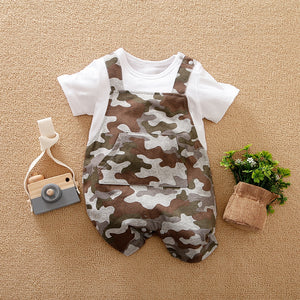 Army Style Half Sleeves Baby Romper 1 - Minitaq baby kids clothes dress