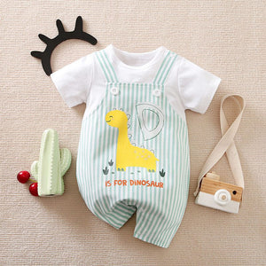 Modern D for Dino Baby Romper 1 - Minitaq baby kids clothes dress