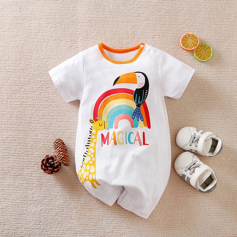 Magical Rainbow N Animals Baby Romper 1 - Minitaq baby kids clothes dress