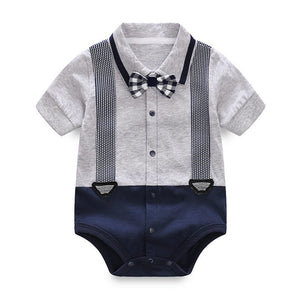 Smart Gray Onesie With Bow Tie 1 - Minitaq baby kids clothes dress