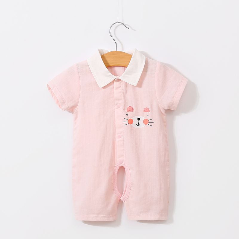 Pink Baby Girl Open Crotch Romper 1 - Minitaq baby kids clothes dress