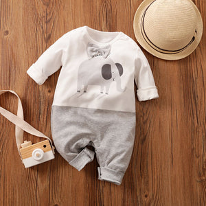 Simple Stylish Elephant Romper With Bow Tie 1 - Minitaq baby kids clothes dress