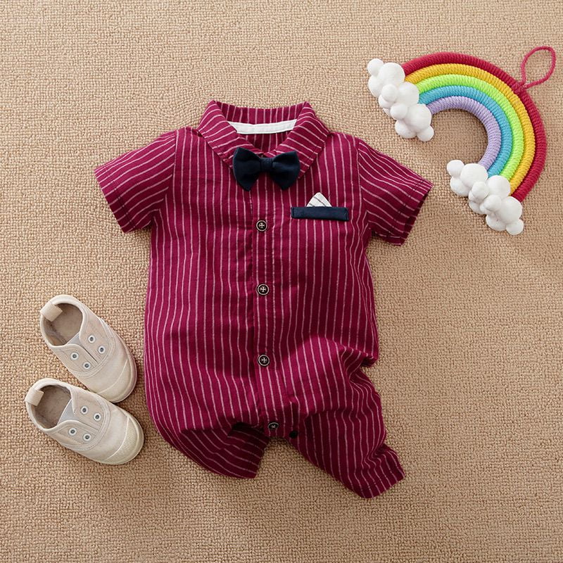 Stylish Maroon Summer Baby Romper 1 - Minitaq baby kids clothes dress