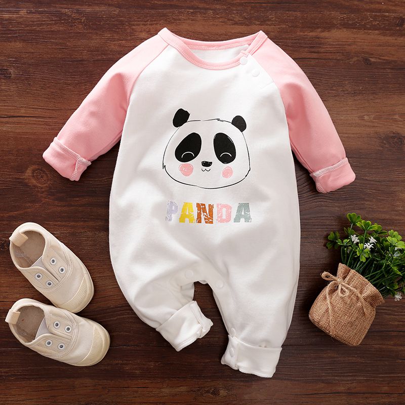 Baby Panda Pink Color Cotton Romper 1 - Minitaq baby kids clothes dress