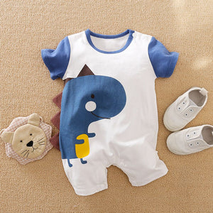 Blue And White Dino Baby Romper 1 - Minitaq baby kids clothes dress