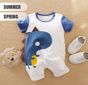 Blue And White Dino Baby Romper 2 - Minitaq baby kids clothes dress