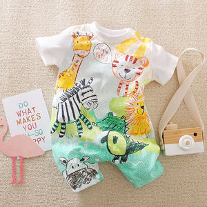 Playful Animal Drawing Baby Romper 1 - Minitaq baby kids clothes dress