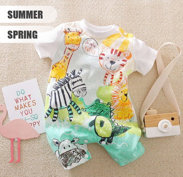 Playful Animal Drawing Baby Romper 2 - Minitaq baby kids clothes dress