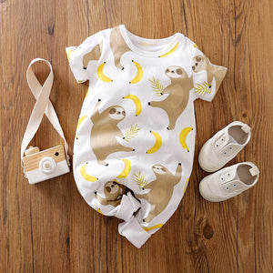 Banana Fun Half Sleeves Baby Romper 1 - Minitaq baby kids clothes dress