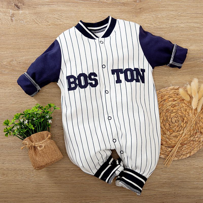 Boston Full Sleeves Sports Style Baby Romper 1 - Minitaq baby kids clothes dress