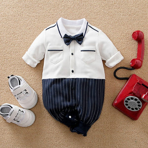 Smart Line Baby Romper With Bow Tie 1 - Minitaq baby kids clothes dress