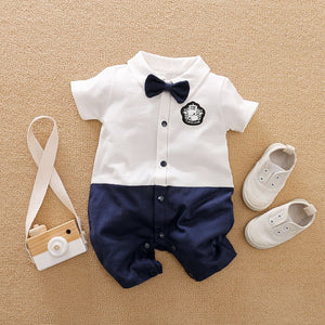 White And Blue Formal Baby Romper 1 - Minitaq baby kids clothes dress